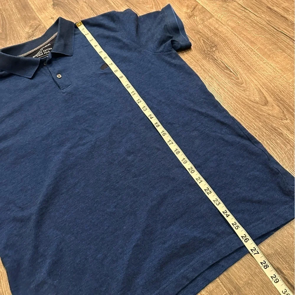 Banana Republic Polo Shirt Organic Cotton Pique Golf Short Sleeved L Royal Blue